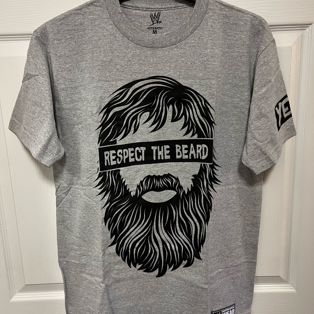 2013 Authentic WWE Daniel Bryan Gray 'Respect the Beard' T-Shirt | Size MD